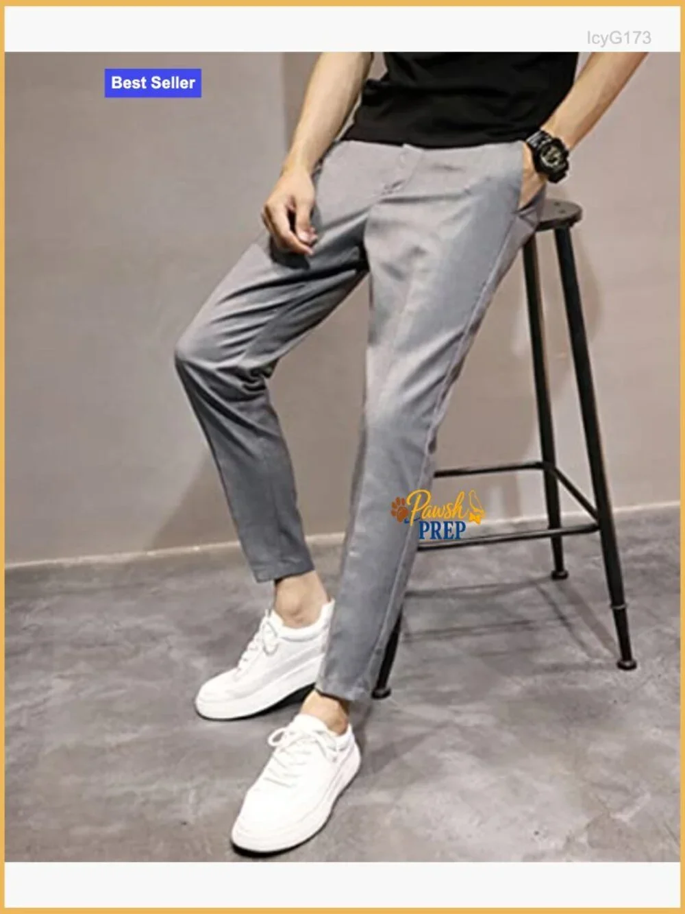 Men's Slim-Fit Ankle Length Tapered Dress Pants